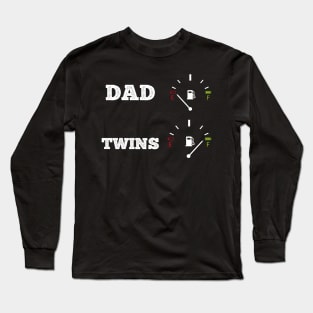 Funny dad father twins baby family gift idea Long Sleeve T-Shirt